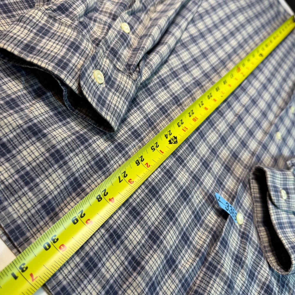 Ralph Lauren Button Down Mens XXL Blue Plaid Greggor Long Sleeve Shirt EUC - Picture 6 of 14